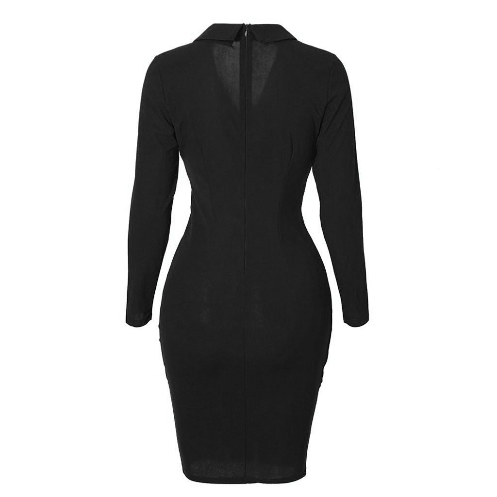 Arvella Buttoned Polo Collar Midi Dress