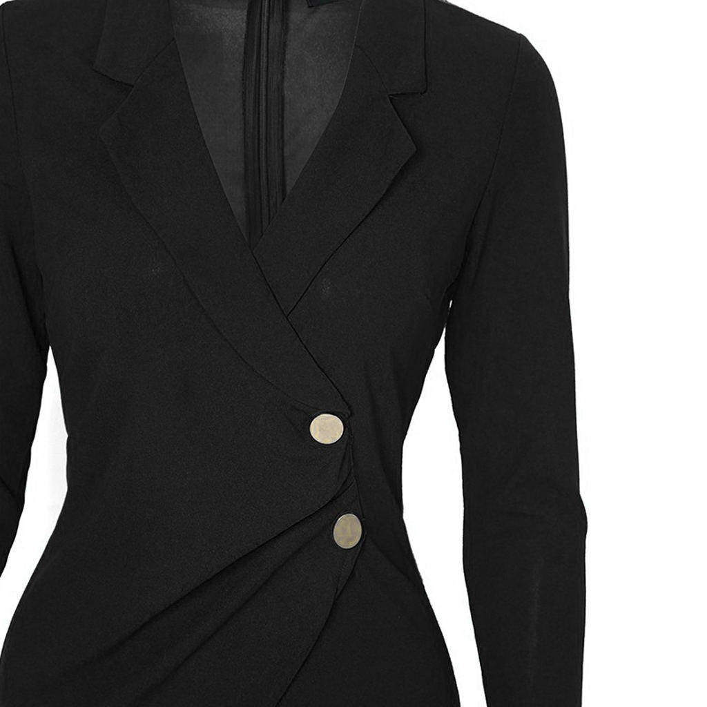 Arvella Buttoned Polo Collar Midi Dress
