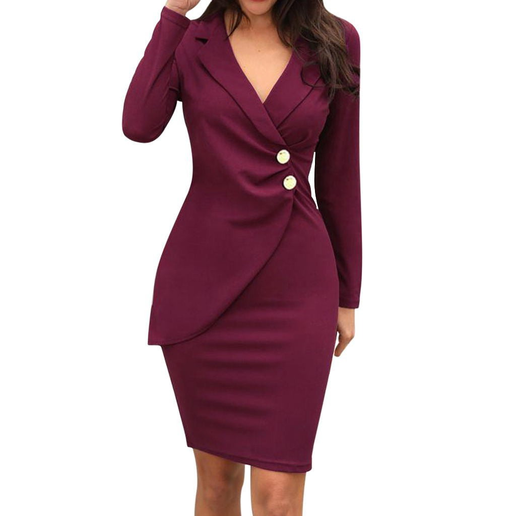 Arvella Buttoned Polo Collar Midi Dress