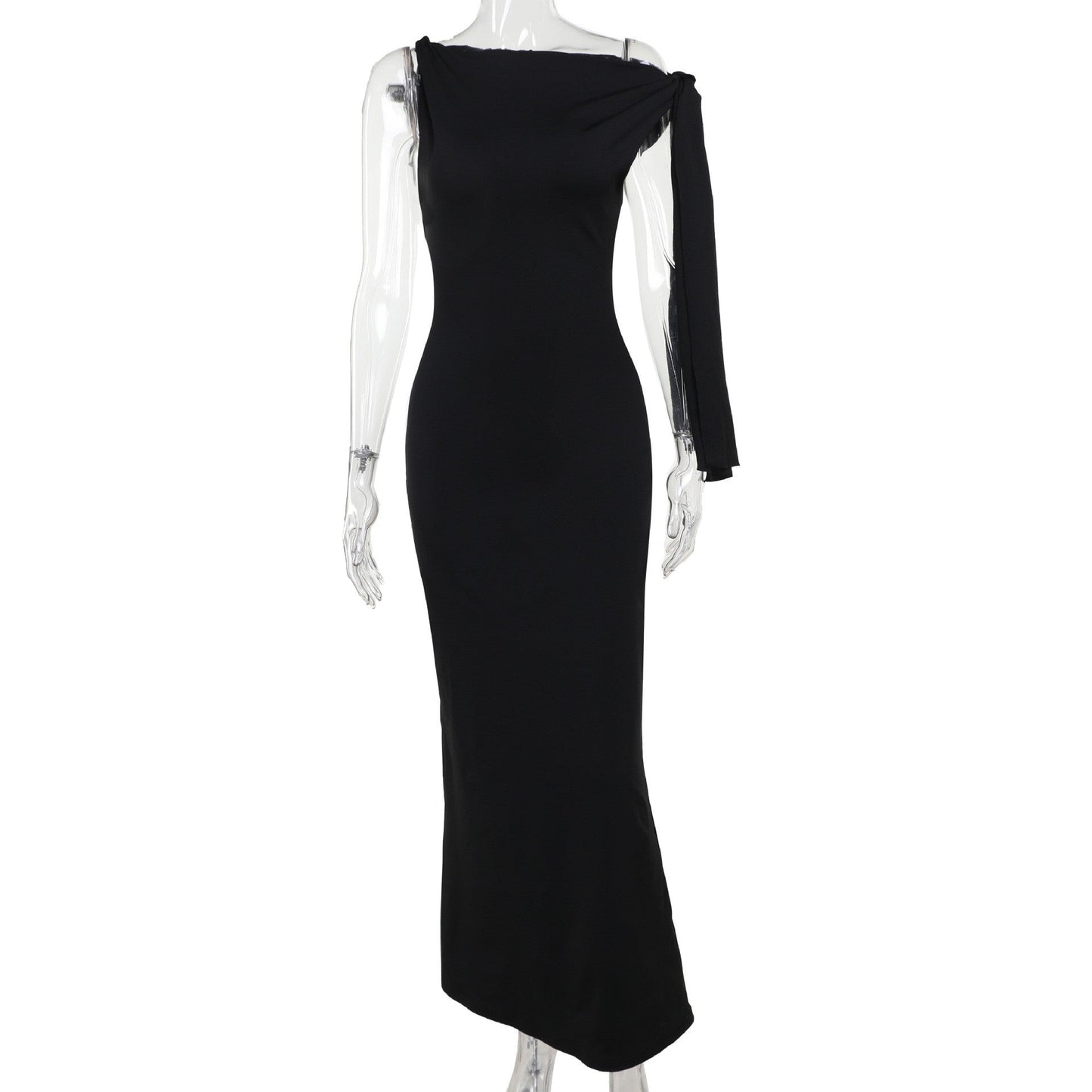 Arvella One-Shoulder Ribbon Dress
