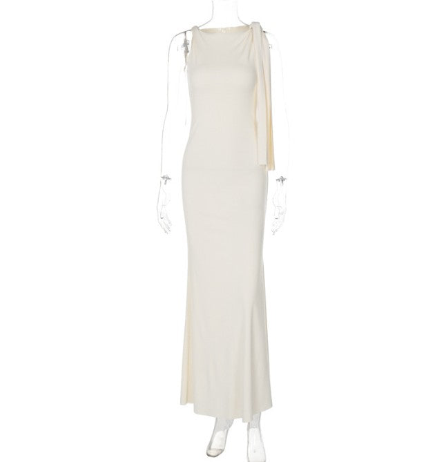 Arvella One-Shoulder Ribbon Dress