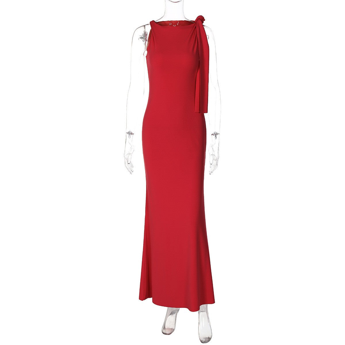 Arvella One-Shoulder Ribbon Dress