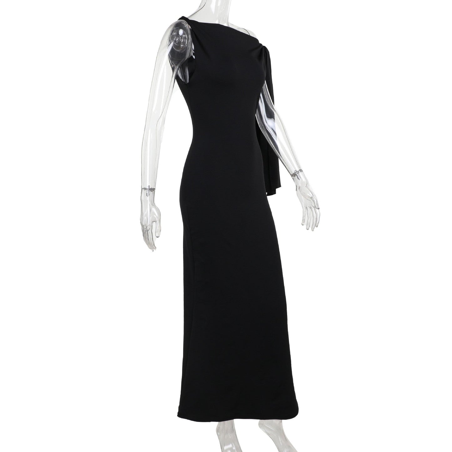 Arvella One-Shoulder Ribbon Dress