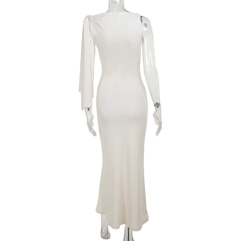 Arvella One-Shoulder Ribbon Dress