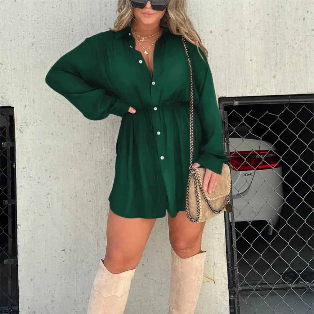 Avyra Long Sleeve Shirt Jumpsuit