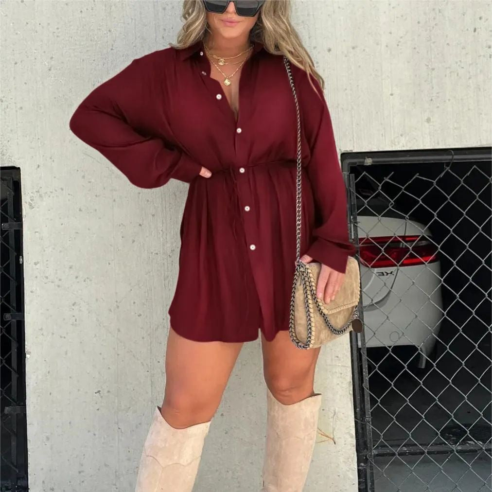Avyra Long Sleeve Shirt Jumpsuit