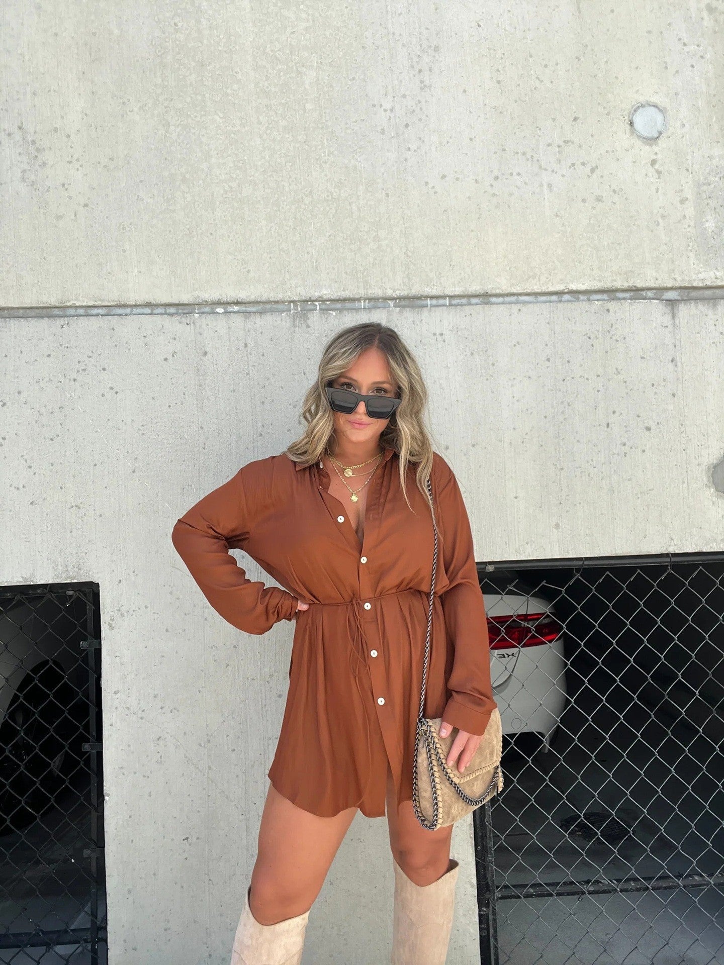 Avyra Long Sleeve Shirt Jumpsuit