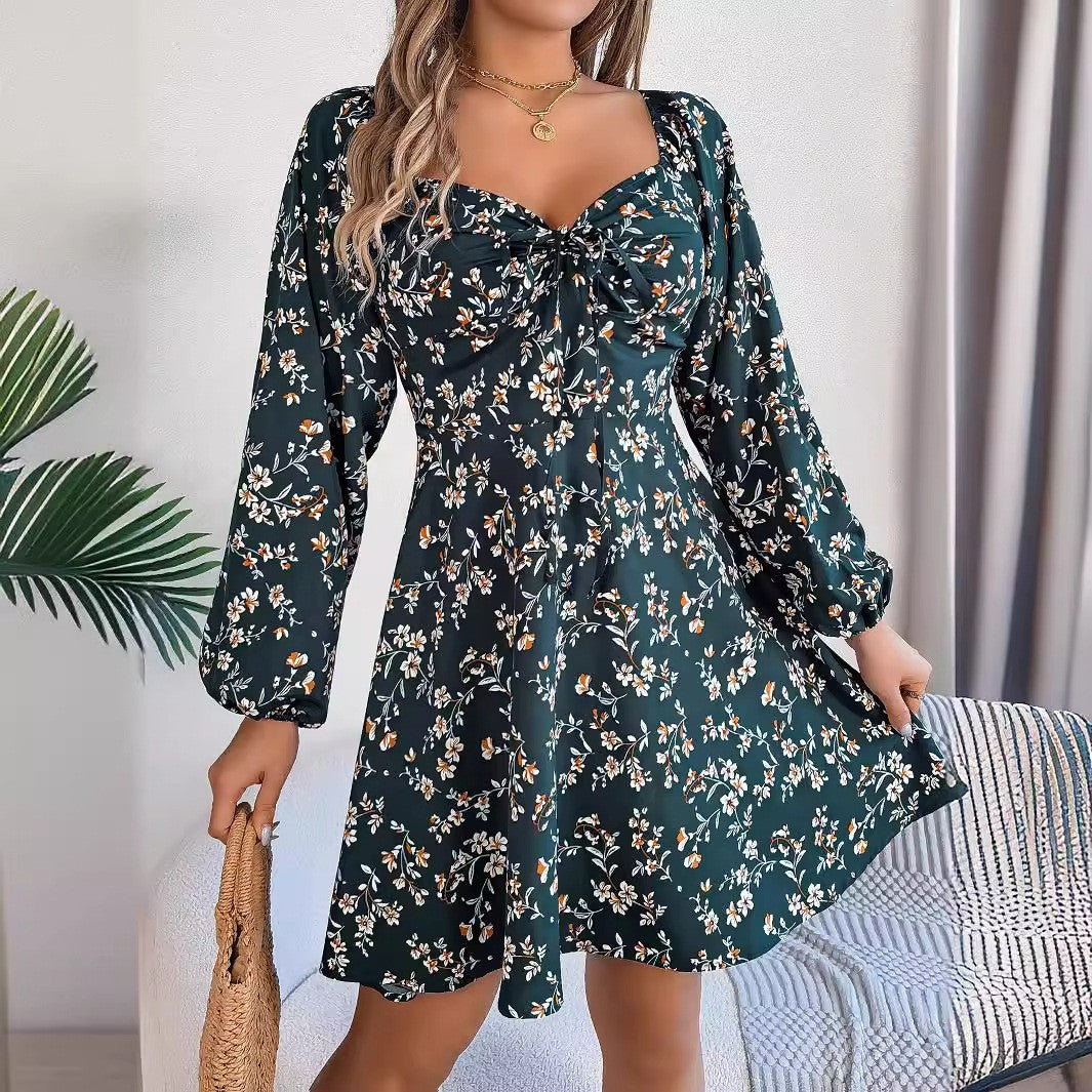Fiora Floral Lantern Sleeve Dress
