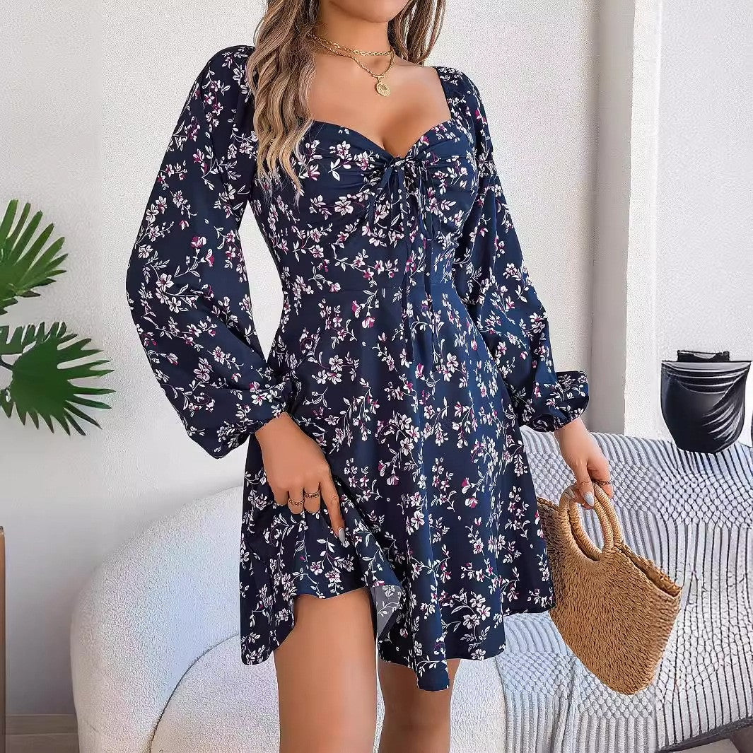 Fiora Floral Lantern Sleeve Dress
