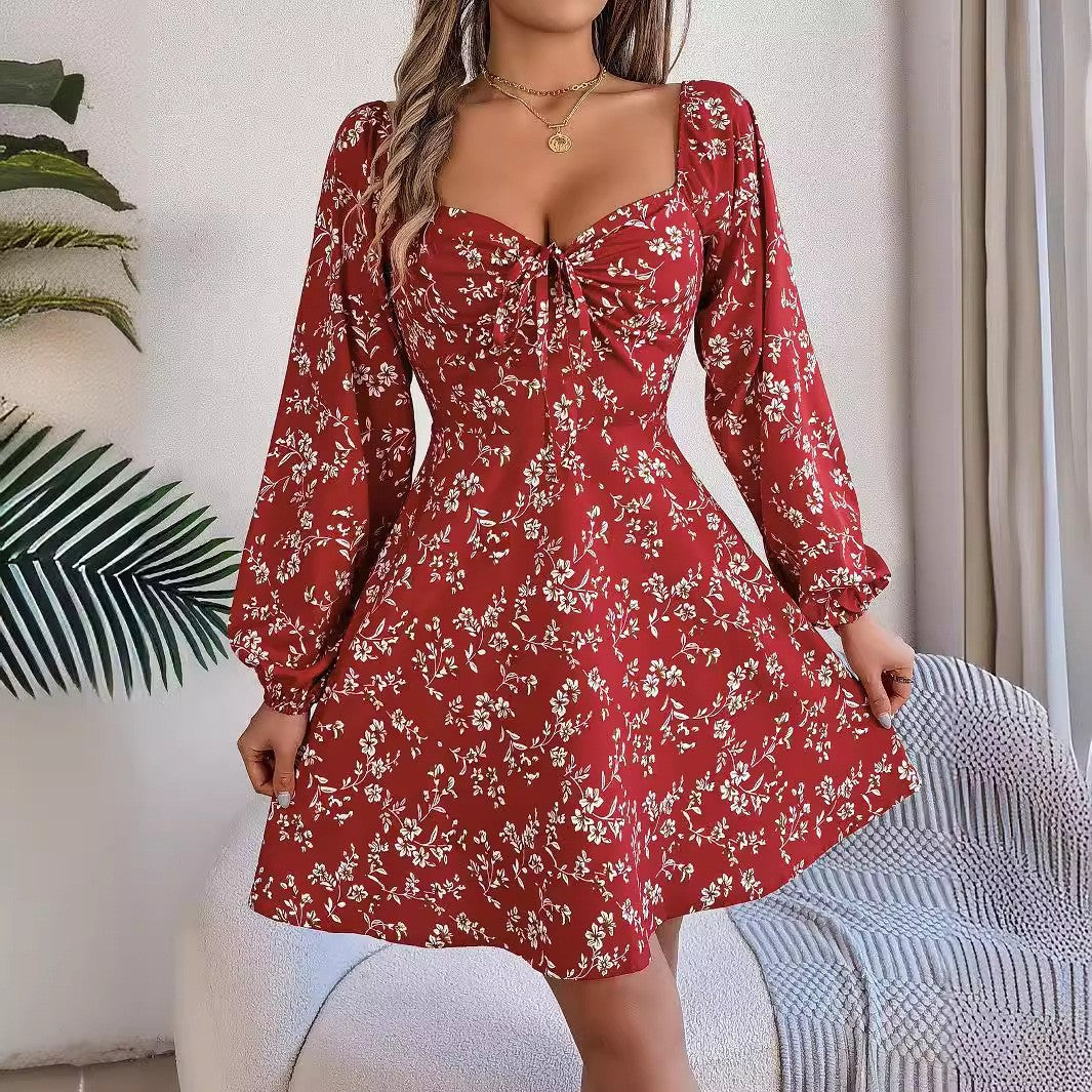 Fiora Floral Lantern Sleeve Dress