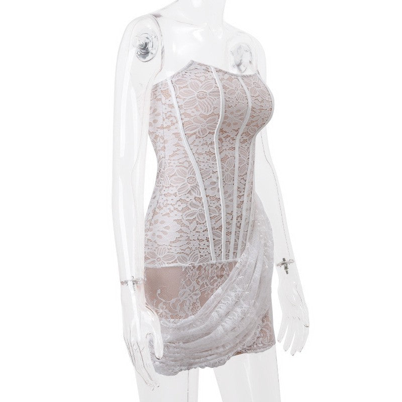 Liora Strapless Lace Mini Dress