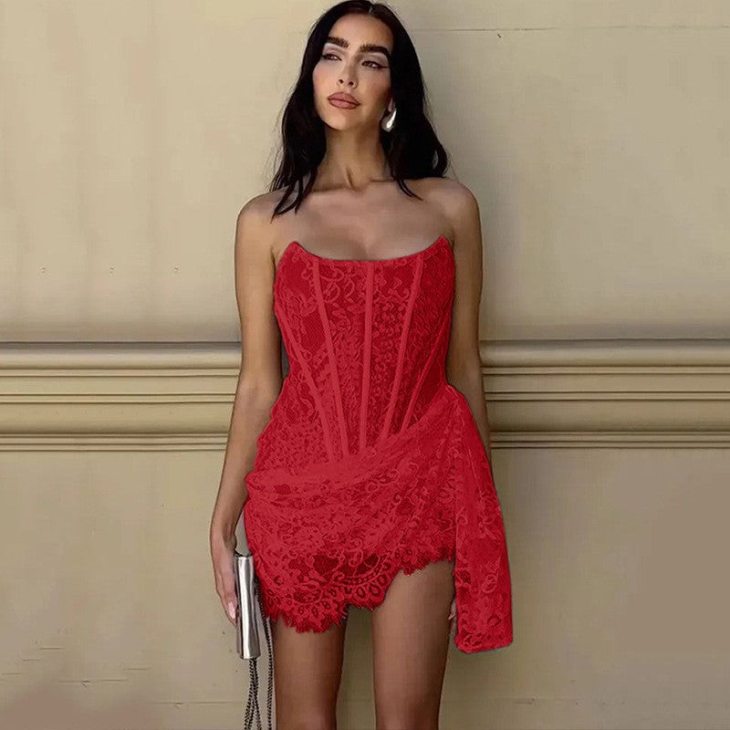 Liora Strapless Lace Mini Dress