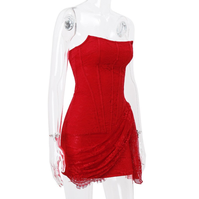 Liora Strapless Lace Mini Dress