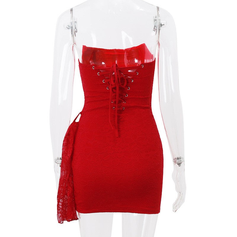 Liora Strapless Lace Mini Dress