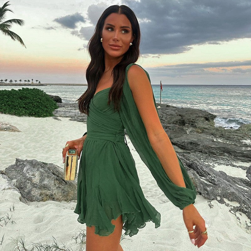 Selora Slim Solid Mini Dress