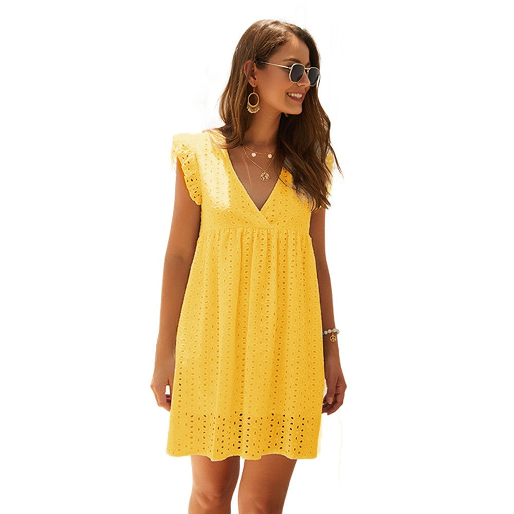 Serenya Cotton Ruffle Dress