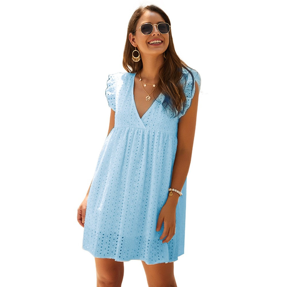Serenya Cotton Ruffle Dress