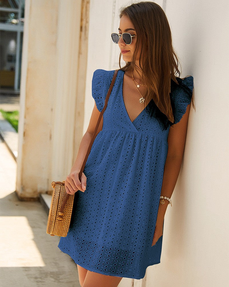Serenya Cotton Ruffle Dress