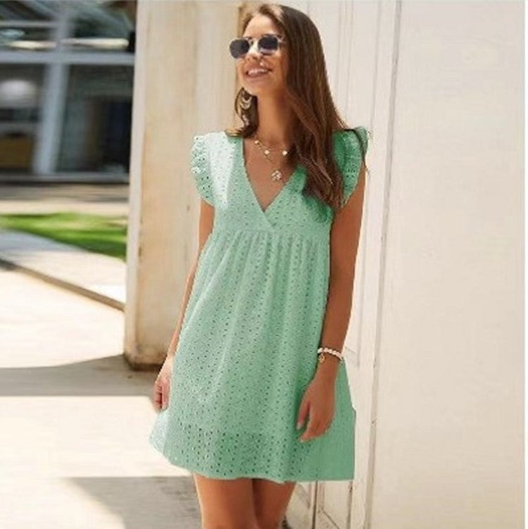 Serenya Cotton Ruffle Dress