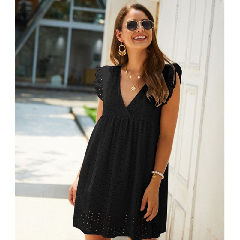 Serenya Cotton Ruffle Dress