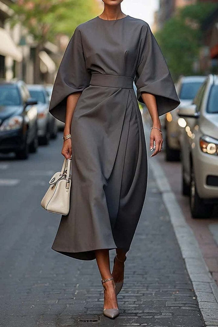 Sylvara Batwing Belted Dress