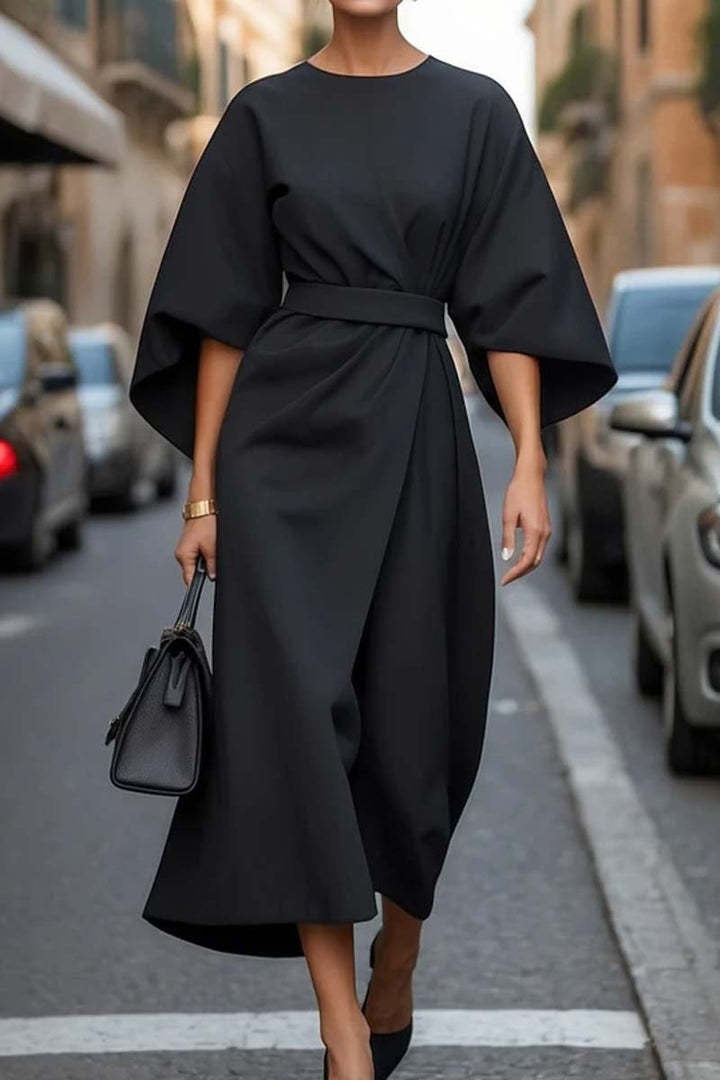 Sylvara Batwing Belted Dress