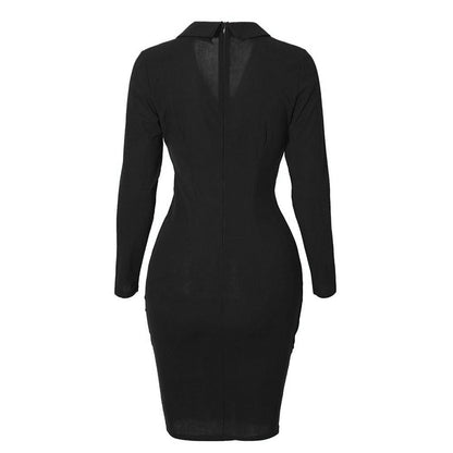Arvella Buttoned Polo Collar Midi Dress