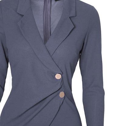Arvella Buttoned Polo Collar Midi Dress