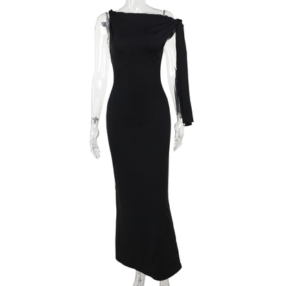 Arvella One-Shoulder Ribbon Dress
