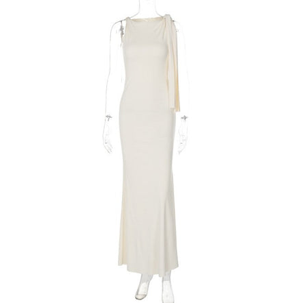 Arvella One-Shoulder Ribbon Dress
