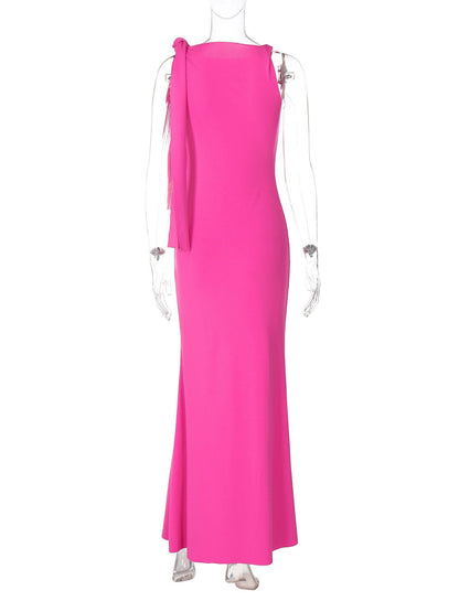 Arvella One-Shoulder Ribbon Dress