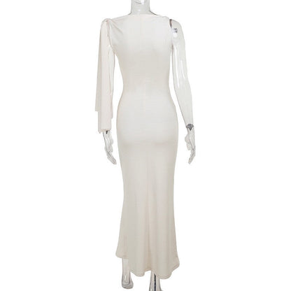 Arvella One-Shoulder Ribbon Dress