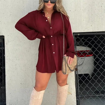 Avyra Long Sleeve Shirt Jumpsuit