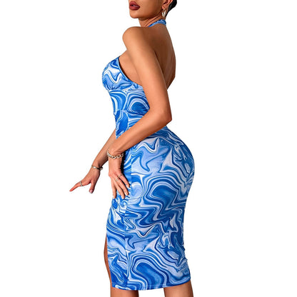 Evandra Open-Ended Halterneck Mini Dress