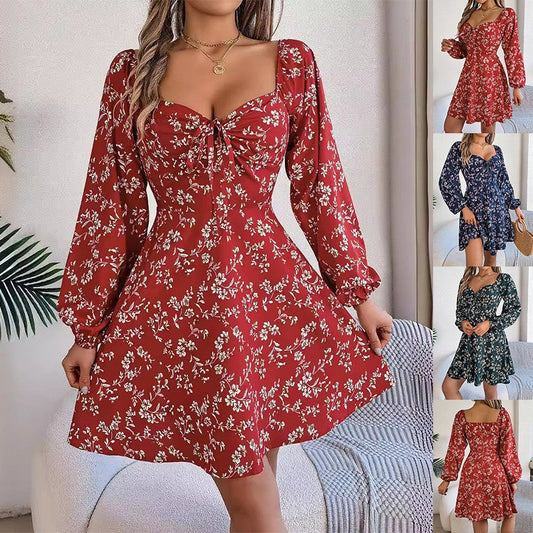 Fiora Floral Lantern Sleeve Dress
