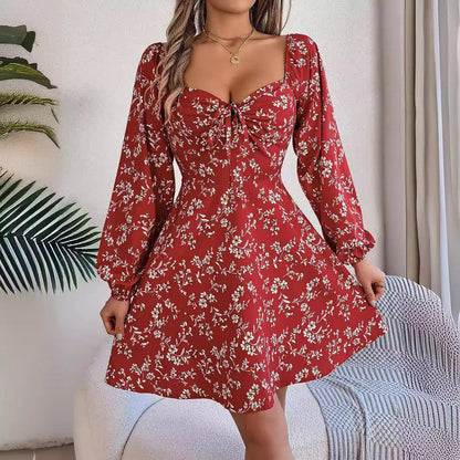 Fiora Floral Lantern Sleeve Dress