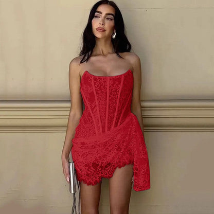 Liora Strapless Lace Mini Dress