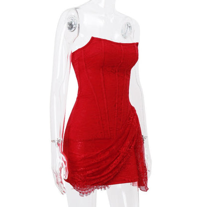 Liora Strapless Lace Mini Dress