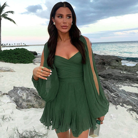 Selora Slim Solid Mini Dress