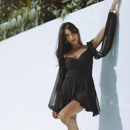 Selora Slim Solid Mini Dress