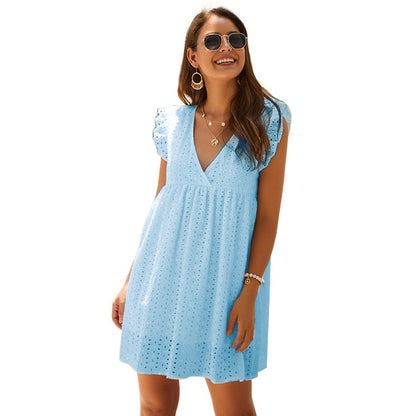 Serenya Cotton Ruffle Dress