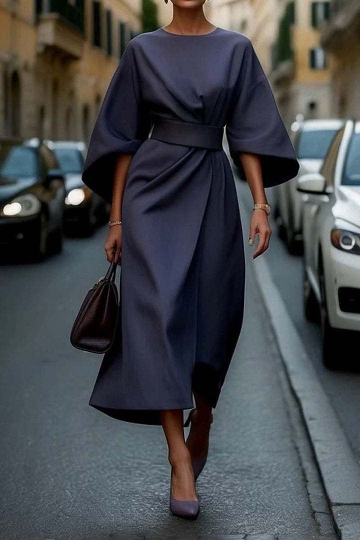 Sylvara Batwing Belted Dress